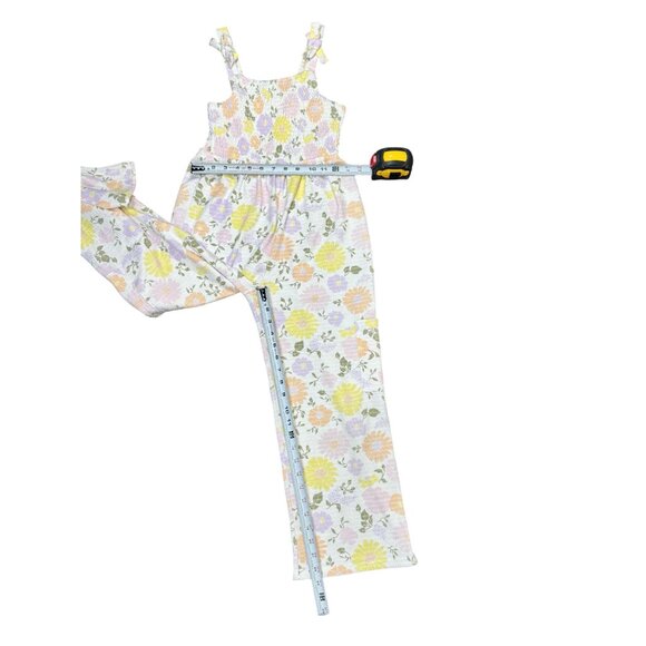 Paisley Lane Girls Floral Print Jumpsuit Size 12 With Ruffled Straps & Shirred B - Picture 4 of 9